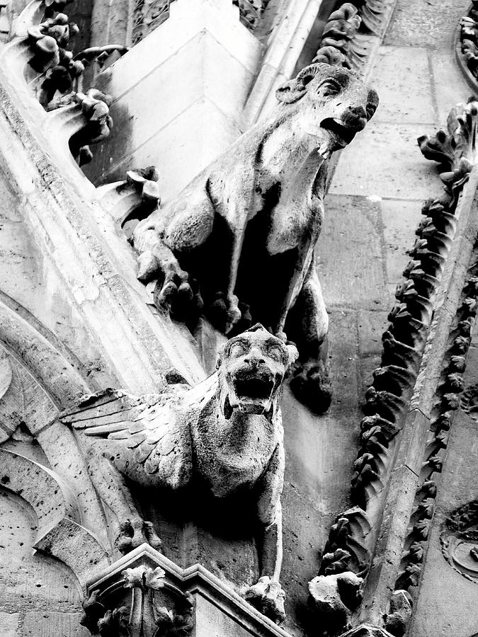 Architectural Gargoyle Artwork On The Exterior Of Notre Dame In Paris France #8 Photograph by Rick Rosenshein