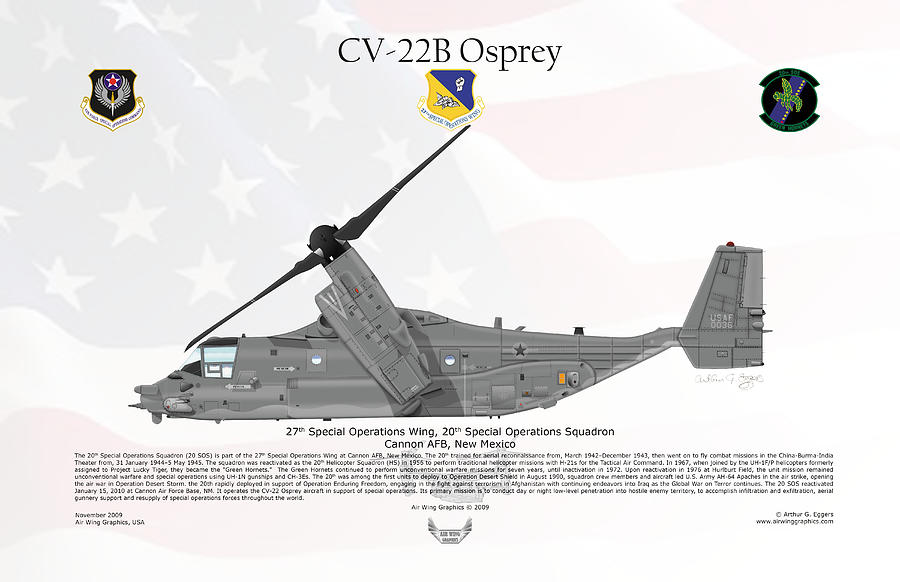 Bell Boeing CV-22B Osprey FLAG BACKGROUND #2 Digital Art by Arthur Eggers