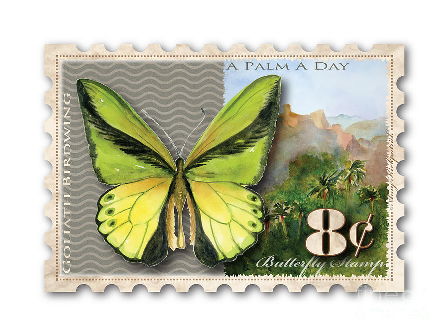 8 Cent Butterfly Stamp Painting by Amy Kirkpatrick