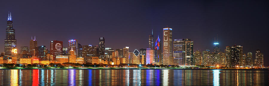 Chicago Skyline With Cubs World Series #8 Photograph by Panoramic Images