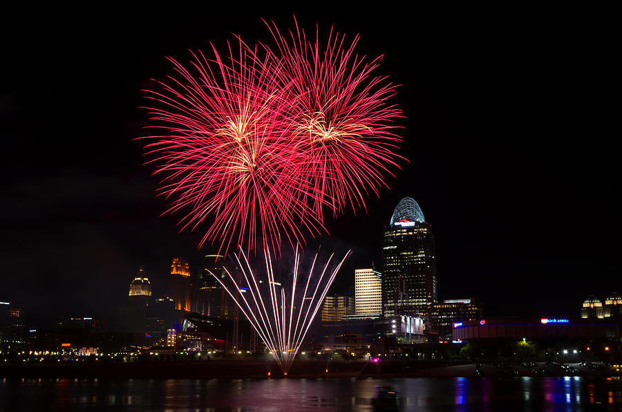 Cincinnati Fireworks Photograph by David Long Pixels