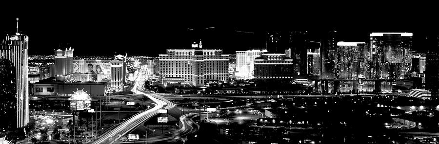 Architecture Photograph - City Lit Up At Night, Las Vegas #8 by Panoramic Images