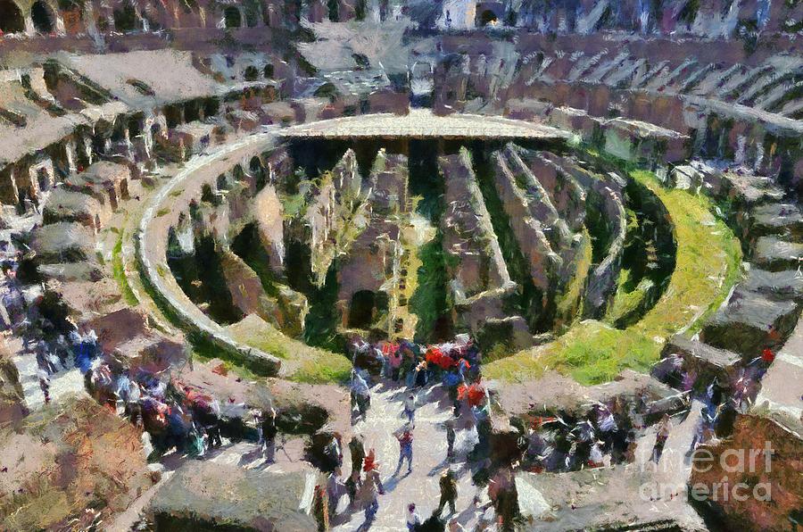 Colosseum in Rome #12 Painting by George Atsametakis