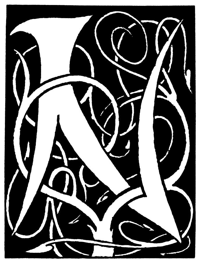 Decorative Initial, 1893 #8 Painting by Granger