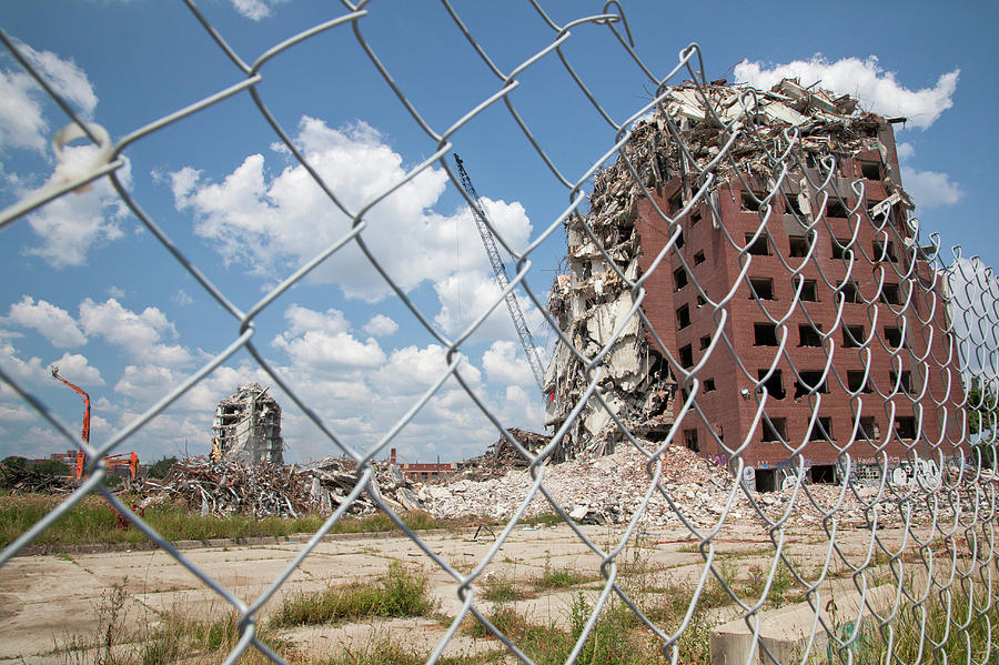 Detroit Photograph - Demolition Of Detroit Housing Towers #8 by Jim West