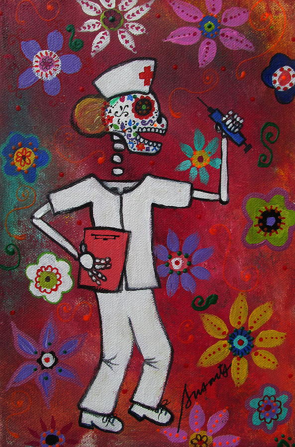 Dia De Los Muertos Nurse #8 Painting by Pristine Cartera Turkus