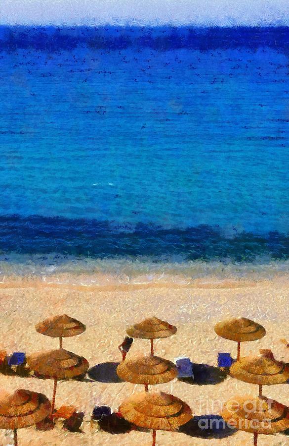 Elia beach #2 Painting by George Atsametakis