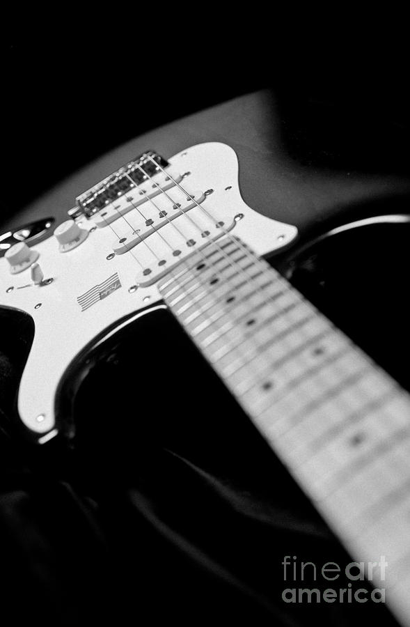 Fender Stratocaster Electric Guitar Black and White Photograph by Jani  Bryson | Pixels