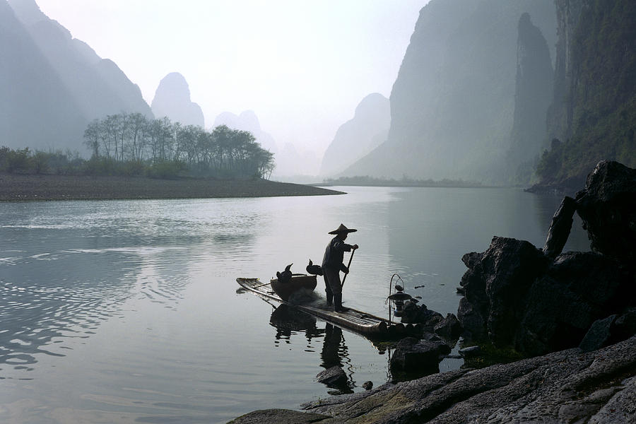 Nature Photograph - Fisherman in China #8 by King Wu