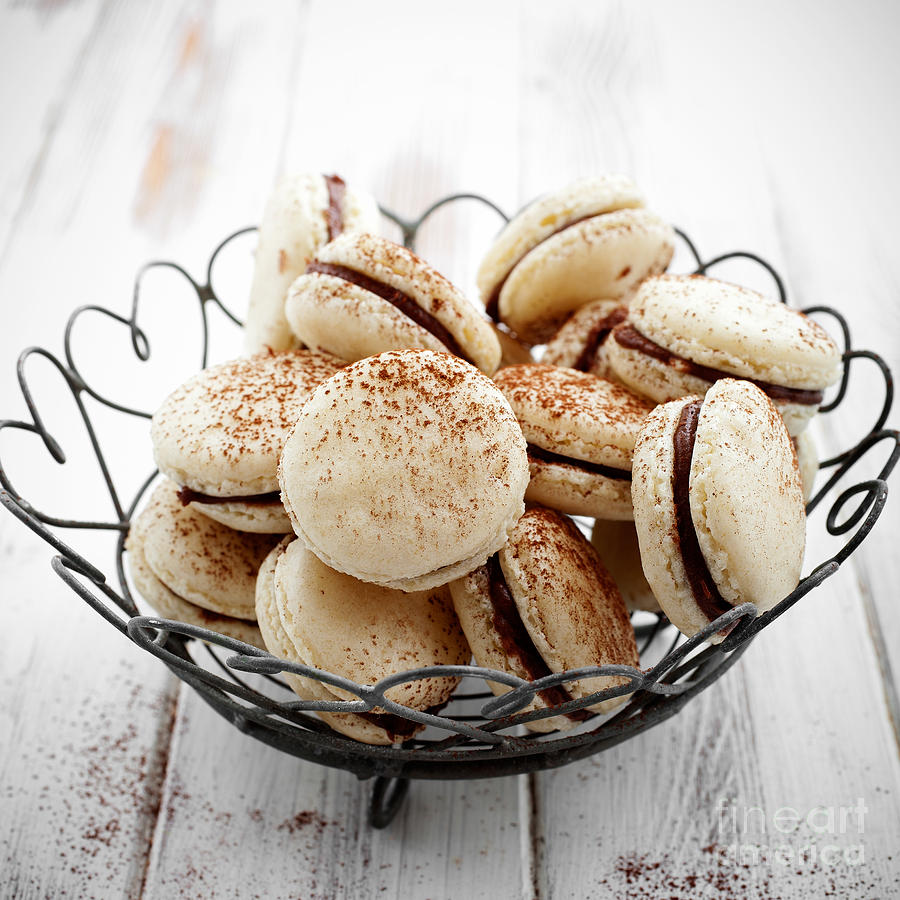 Cake Photograph - French macaroons #8 by Kati Finell