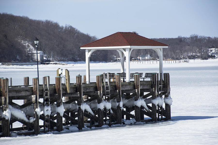 Frozen Northport Dock #8 Photograph by Susan Jensen
