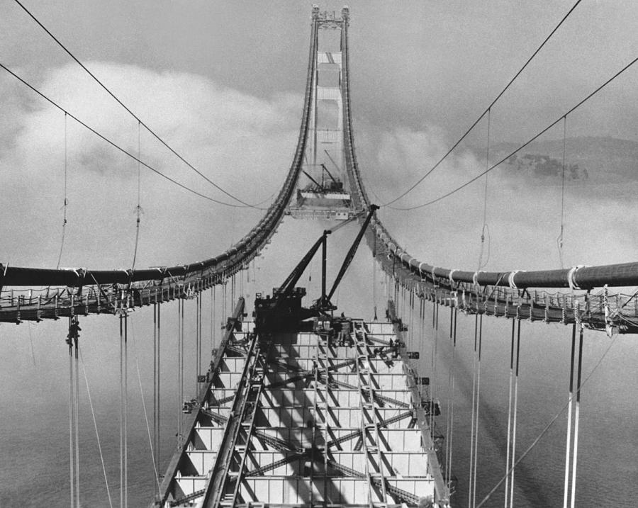 Golden Gate Bridge Work #8 Photograph by Underwood Archives