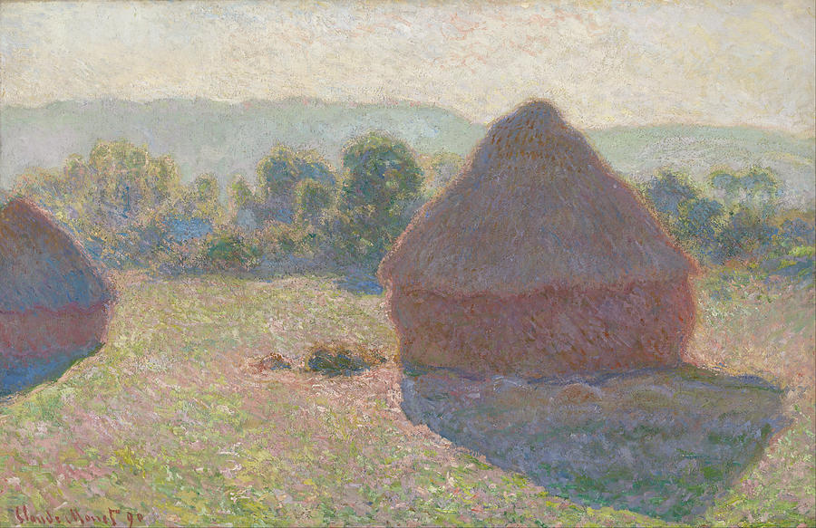 Haystacks #8 Painting by Claude Monet