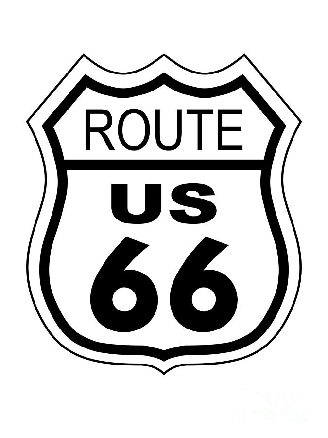 Historical Route 66 sign illustration Digital Art by Indian Summer ...