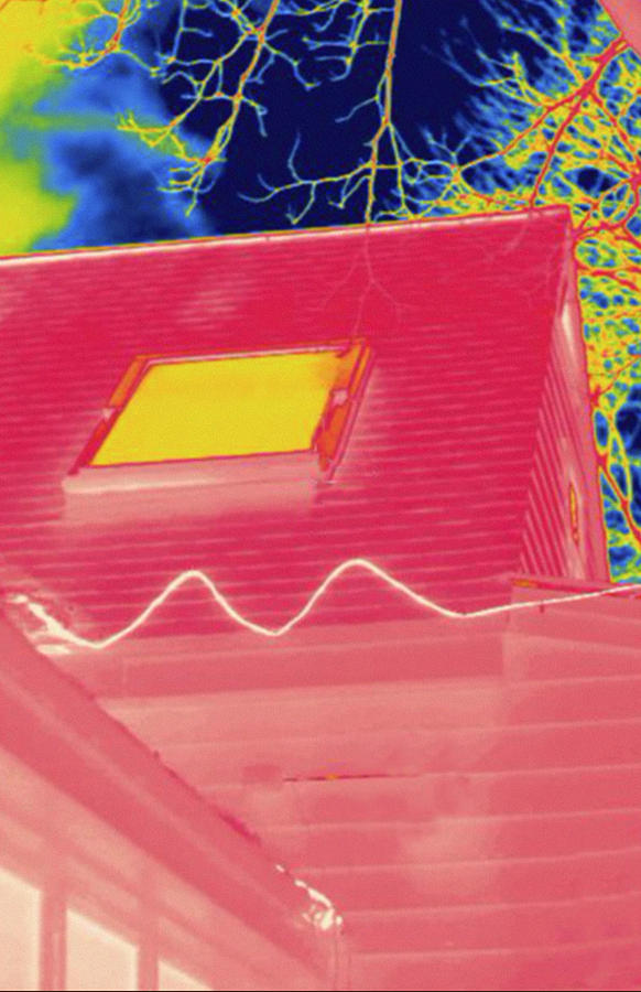 House Exterior, Thermogram Showing Heat #8 Photograph by Science Stock Photography