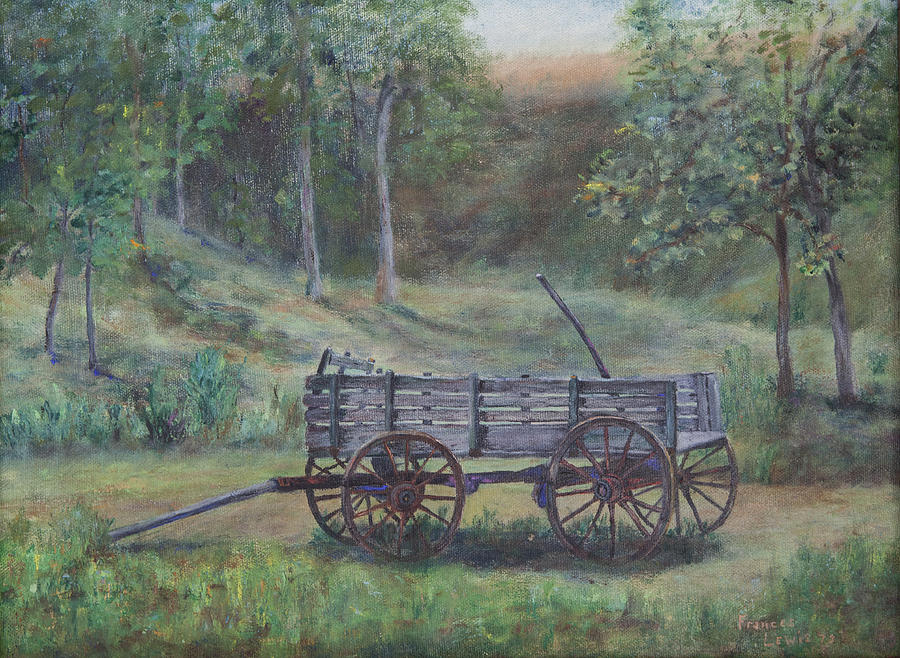 Wooden Wagon Painting - Wagon Wheel by James Lewis