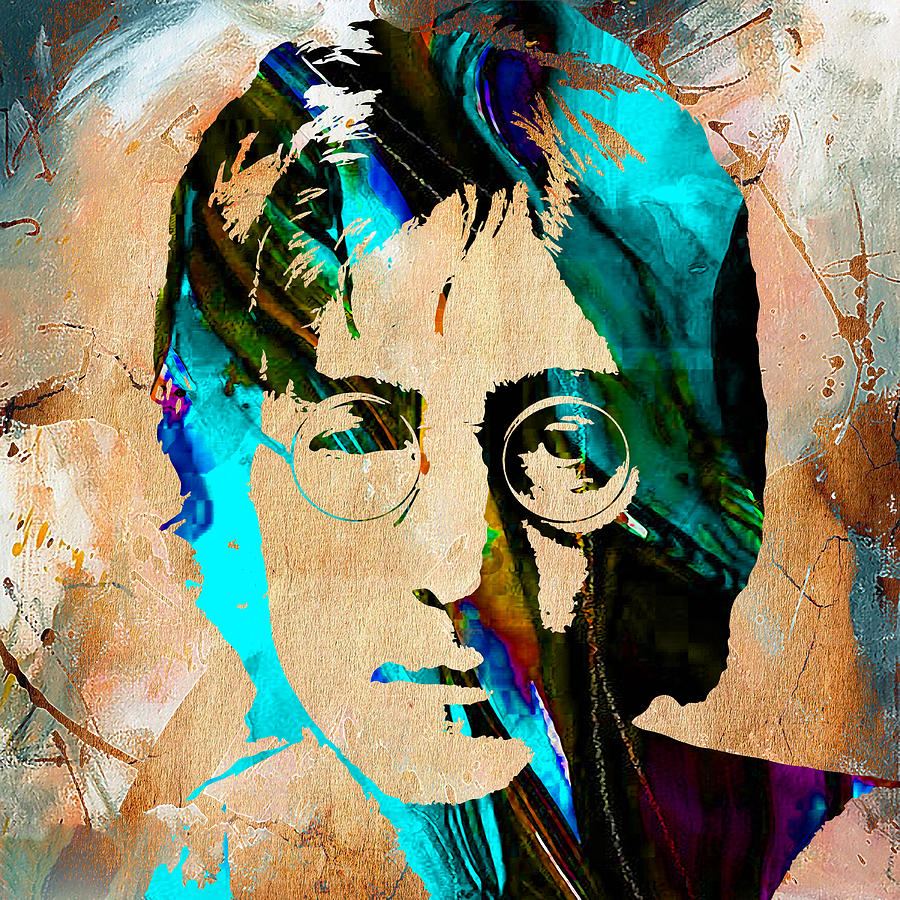 The Beatles Mixed Media - John Lennon Painting #8 by Marvin Blaine