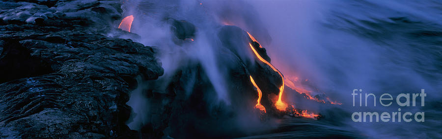 Lava Streams Into The Ocean, Kilauea #8 Photograph by Douglas Peebles