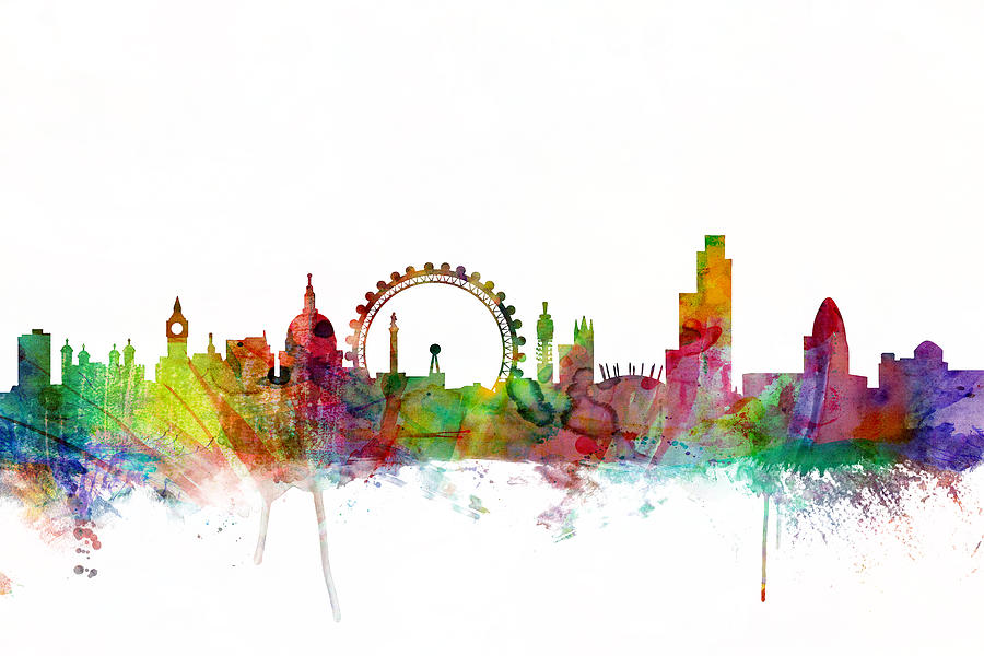 London England Skyline #8 Digital Art by Michael Tompsett