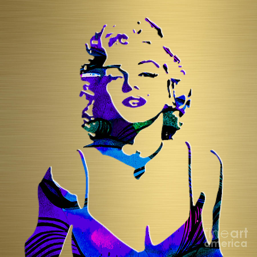 Marilyn Monroe Gold Series #8 Mixed Media by Marvin Blaine