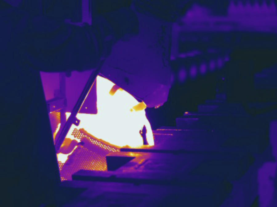 Metal Foundry, Thermogram #8 Photograph by Science Stock Photography