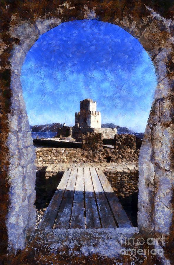 Castle Painting - Methoni castle #12 by George Atsametakis