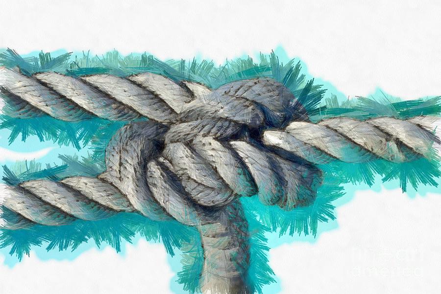 Rope Painting - Nautical knots #3 by George Atsametakis