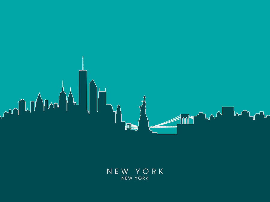 New York Skyline #8 Digital Art by Michael Tompsett