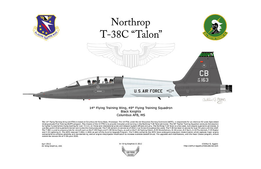 Northrop T-38C Talon #4 Digital Art by Arthur Eggers