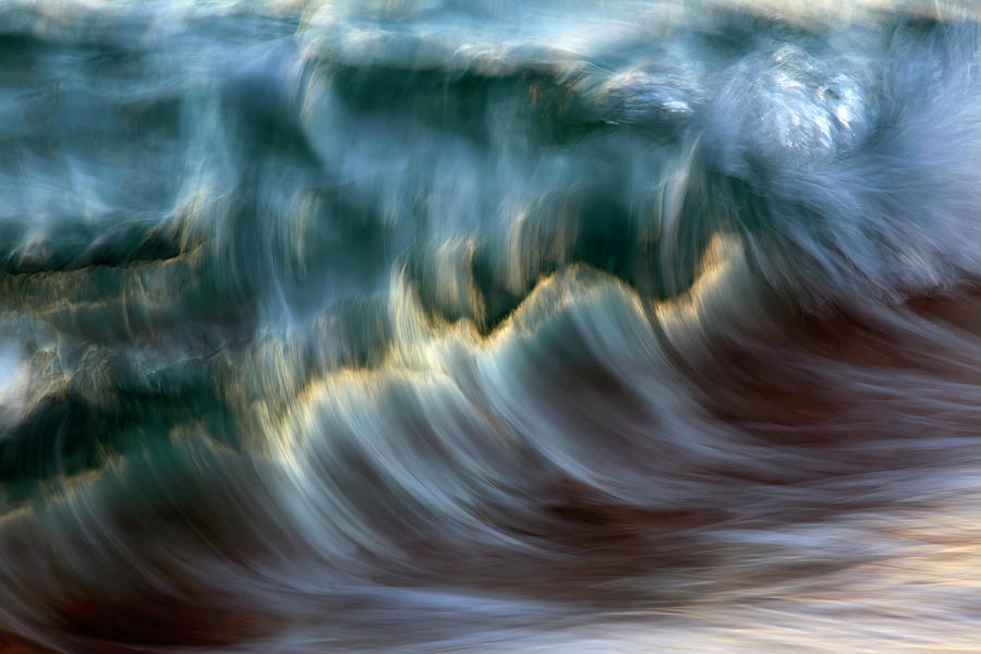Nature Photograph - Ocean Wave Blurred By Motion  Hawaii #8 by Vince Cavataio