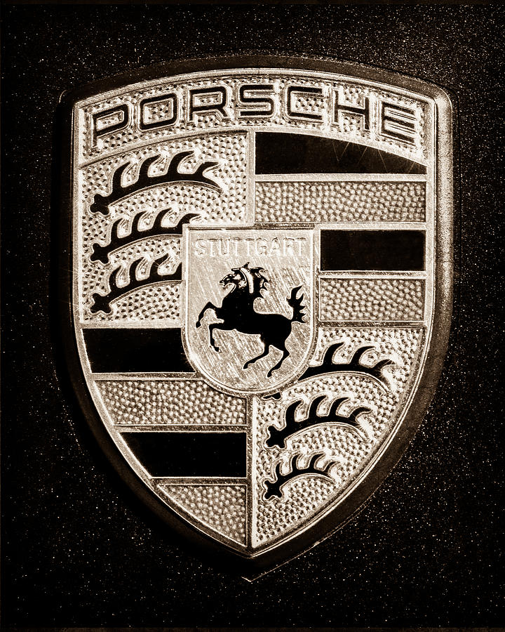 Car Photograph - Porsche Emblem #8 by Jill Reger