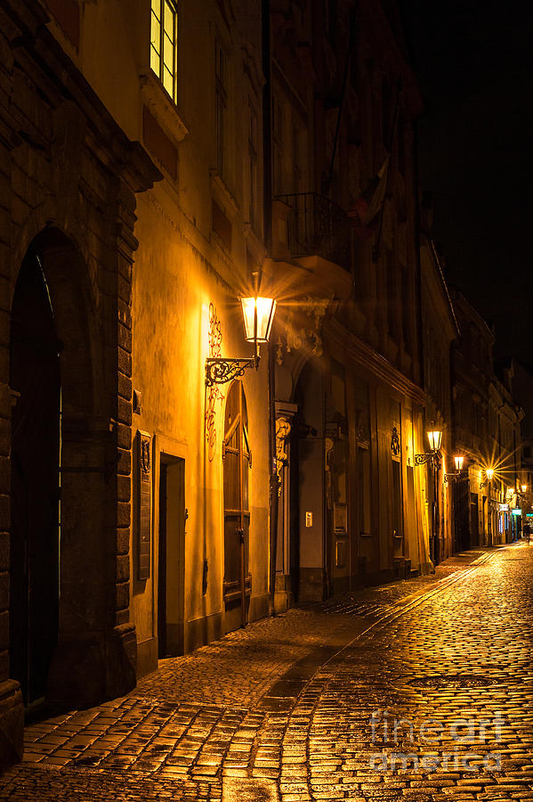 Prague by night #8 Photograph by Jorgen Norgaard