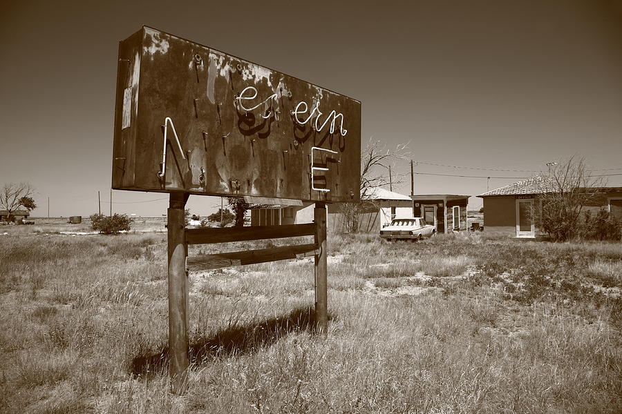 Route 66 - Western Motel San Jon 2012 Sepia Photograph by Frank Romeo ...