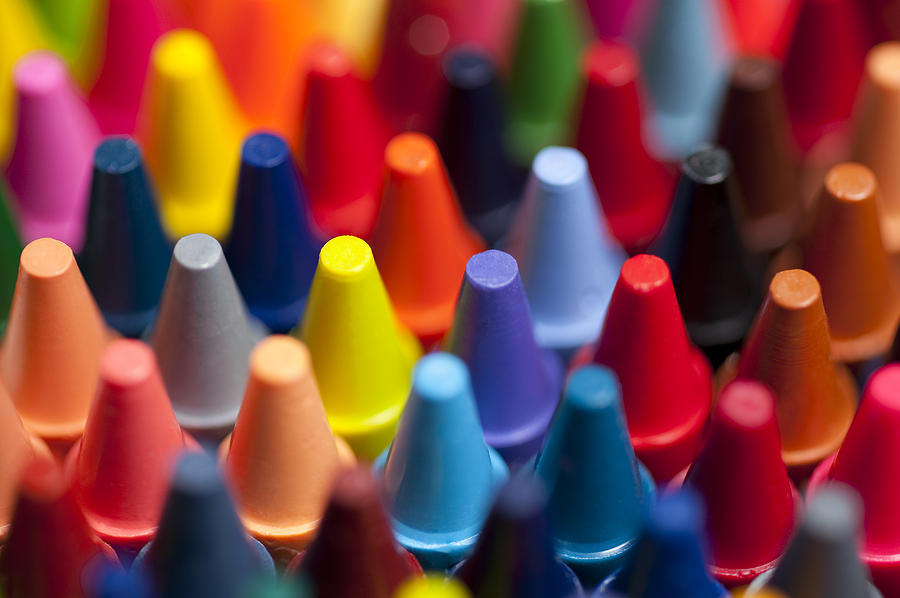 Rows of multicolored crayons  #8 Photograph by Jim Corwin