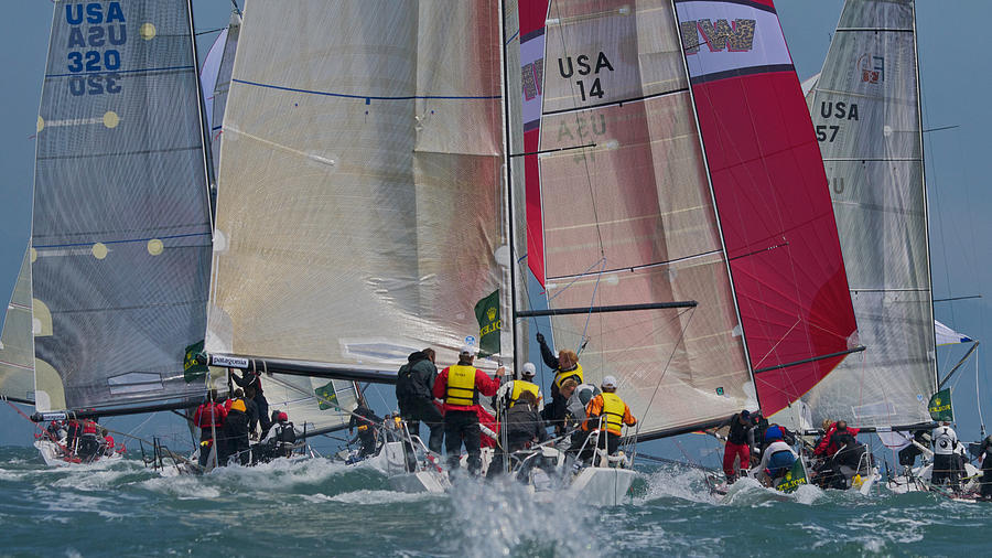 San Francisco Bay Photograph - ONE DAY SALE USE DISCOUNT CODE SGVVMT AT CHECK OUT   San Francisco Bay Sailboat Racing by Steven Lapkin