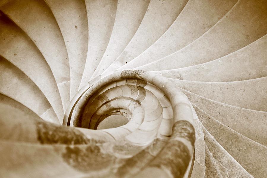 Sand stone spiral staircase #9 Photograph by Falko Follert