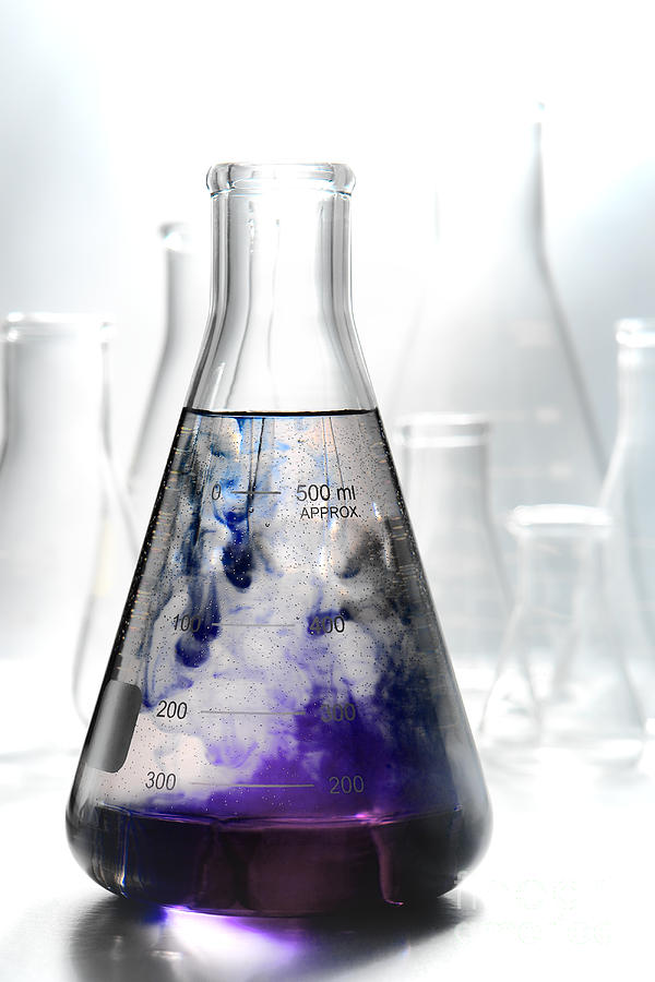 Erlenmeyer Photograph - Scientific Experiment in Science Research Lab  #8 by Science Research Lab