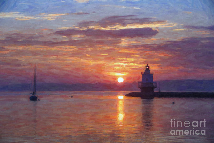 Sunrise At Spring Point Lighthouse Photograph