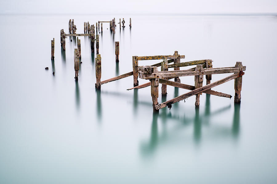 Landscape Photograph - Swanage Old Pier long exposure landscape #8 by Matthew Gibson