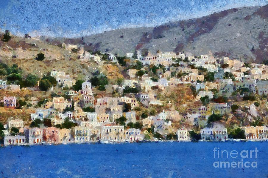 Holiday Painting - Symi island #9 by George Atsametakis