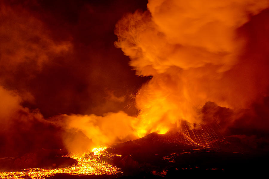 Tolbachik Volcano Erupting Kamchatka #8 Photograph by Sergey Gorshkov