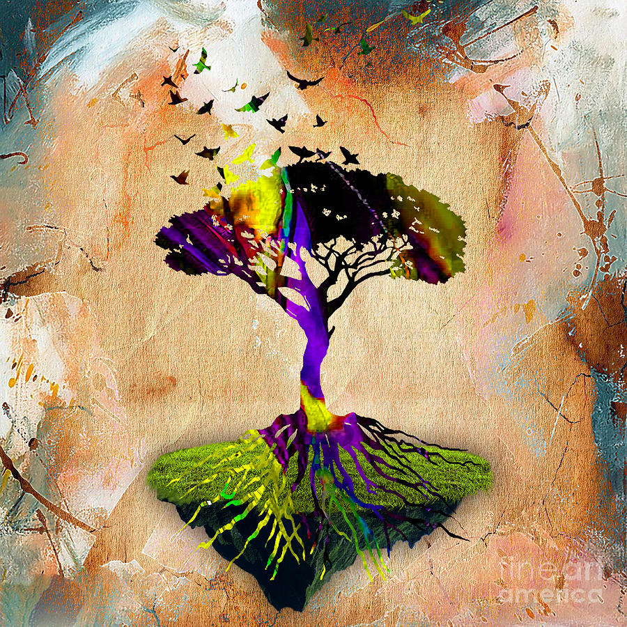 Tree Of Life Painting #8 Mixed Media by Marvin Blaine