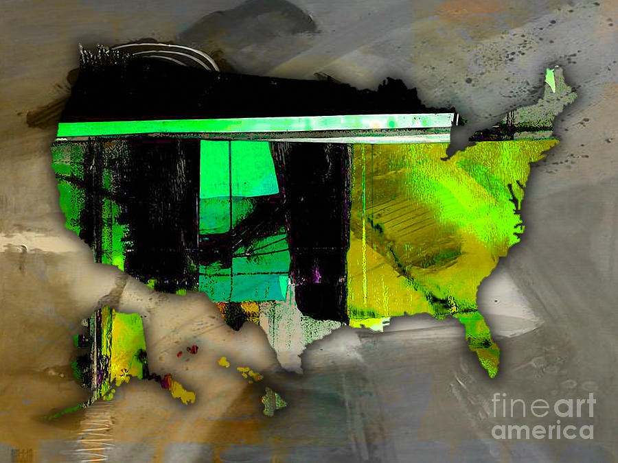 United States Map #8 Mixed Media by Marvin Blaine