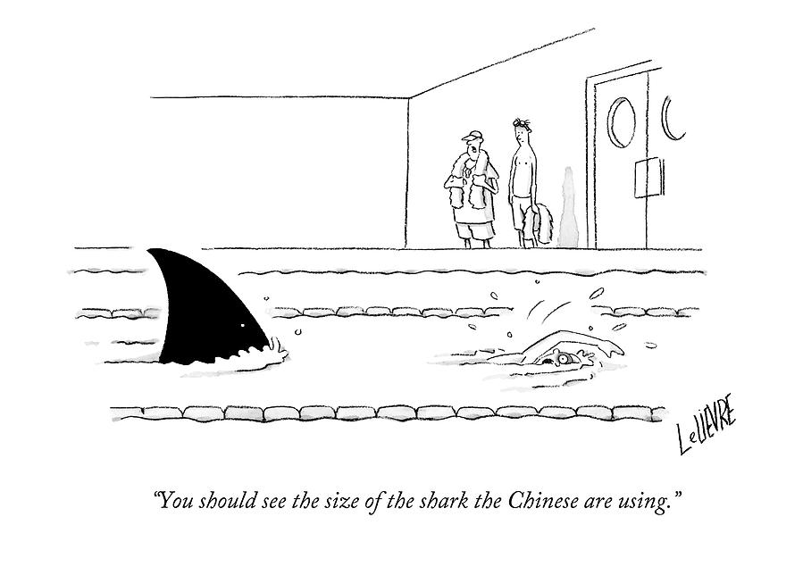You Should See The Size Of The Shark The Chinese Drawing by Glen Le Lievre