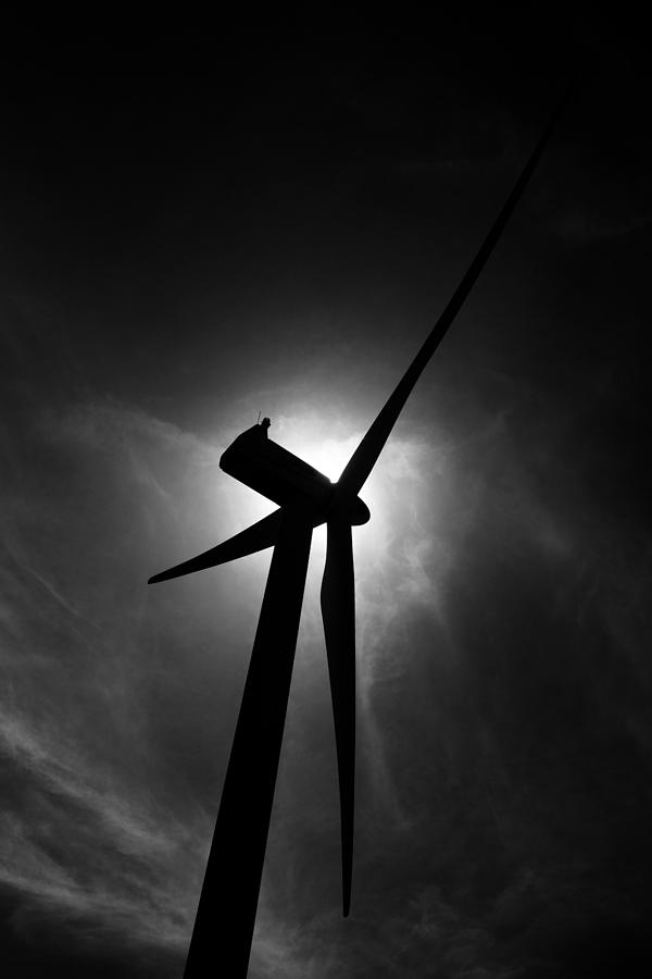 Black And White Photograph - Wind Powered Turbine Electric Generator by Donald  Erickson