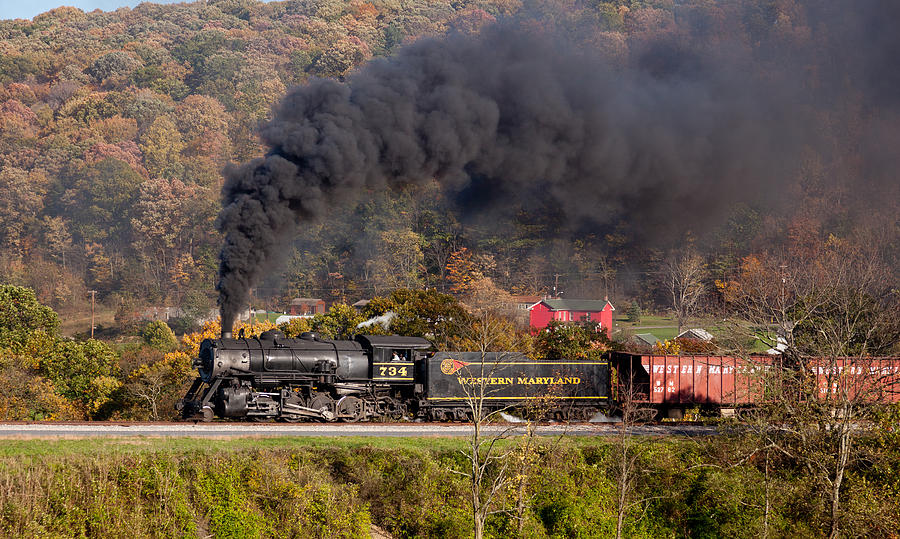 WM Steam train powers along railway #8 Photograph by Steven Heap