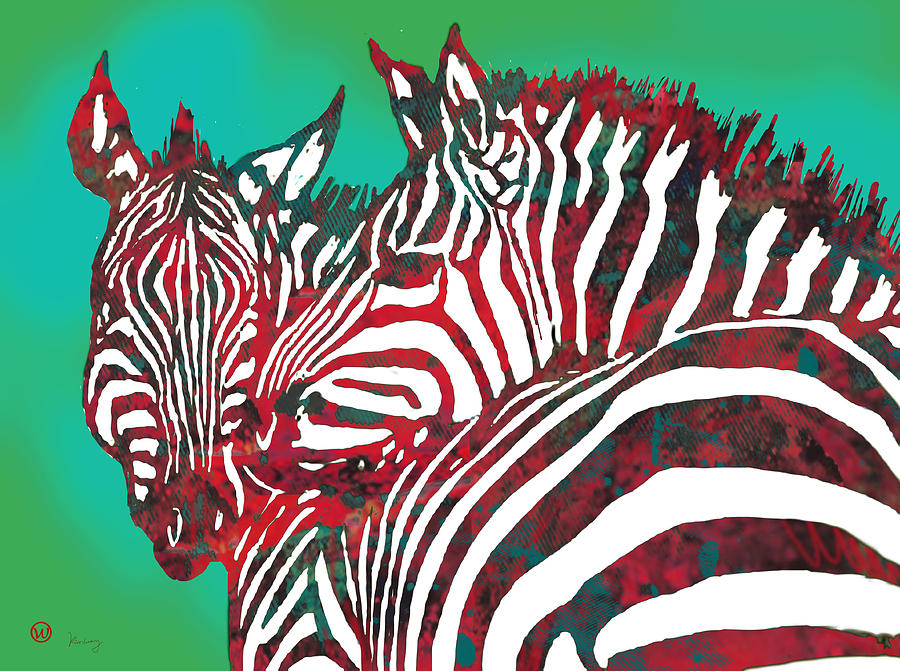 Zebra - stylised drawing art poster Drawing by Kim Wang - Fine Art America