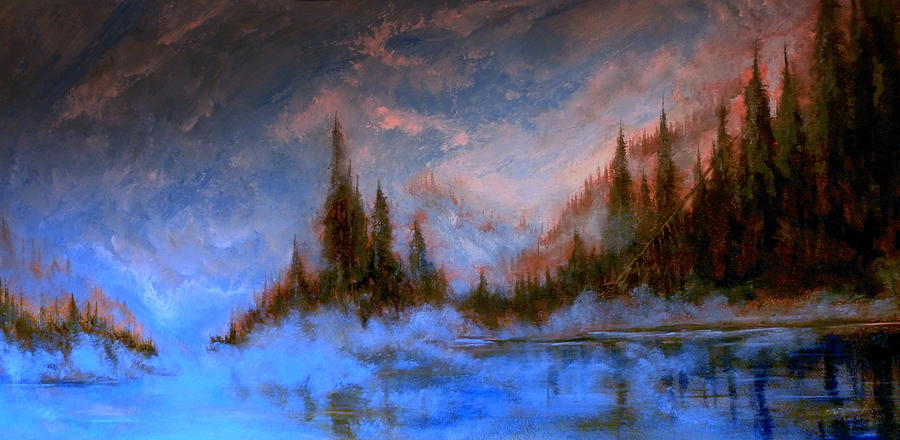 Mountain Painting - Earth Light Series #80 by Len Sodenkamp