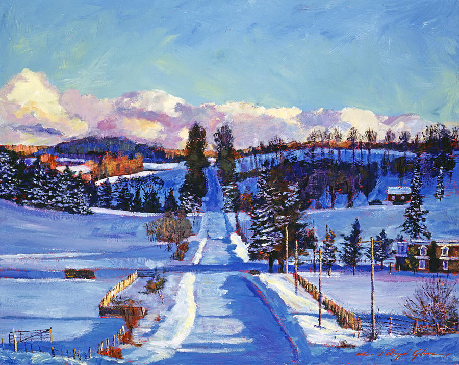 Tree Painting - 817 Canadian Winter Farm by David Lloyd Glover
