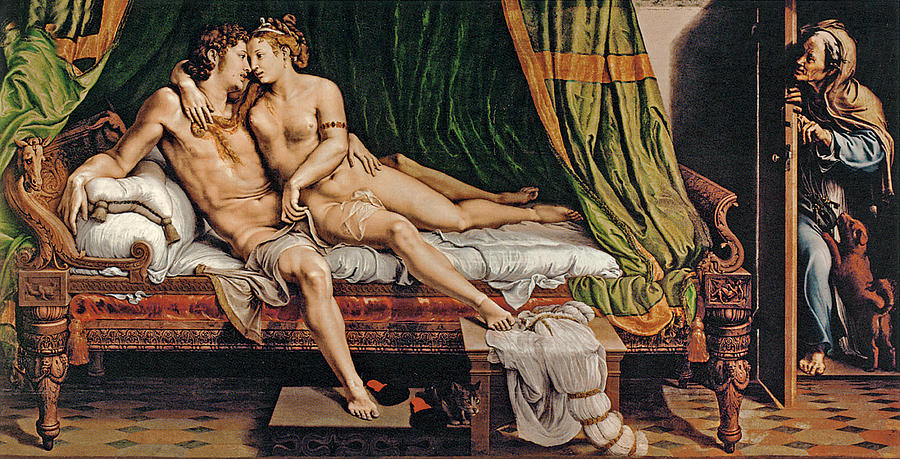 Two Lovers #1 Painting by Giulio Romano